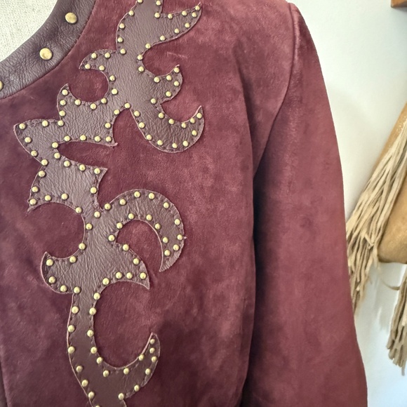 Linea by Louis Dell'Olio Women's Leather and Suede Jacket L - Picture 5 of 5